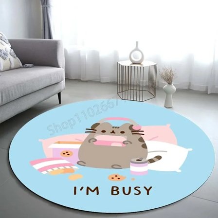 Pusheen-matot, pyöreä sarjakuva-animehahmo, lihavat kissat, söpö liukueste, kodin olohuoneen sisustus, ovimatto, lattiamatot, lahjat