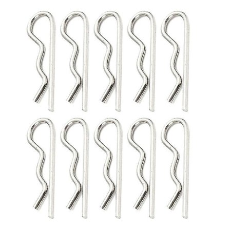 500pcs Carbon Steel R Shaped Spring Split Cotter Clip Pin Fastener Hardware Silver Tone For Mechanical Industry (1.2x21mm)