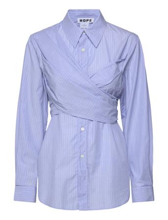 Twisty Shirt Tops Shirts Long-sleeved Blue Hope