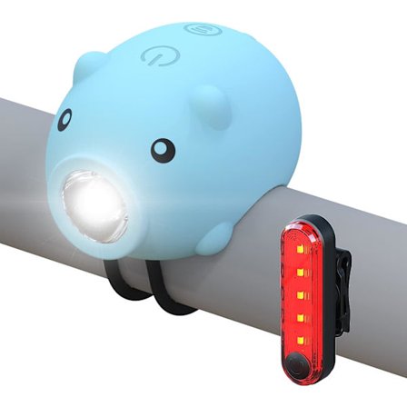 Cykellampor och bakljus med hornfunktion, USB-laddningsbar cykellampa, 120 decibel högtalare