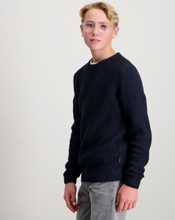 Jack & Jones JJGLOBAL KNIT CREW NECK JNR Blå Genser Gutt - Kids Brand Store