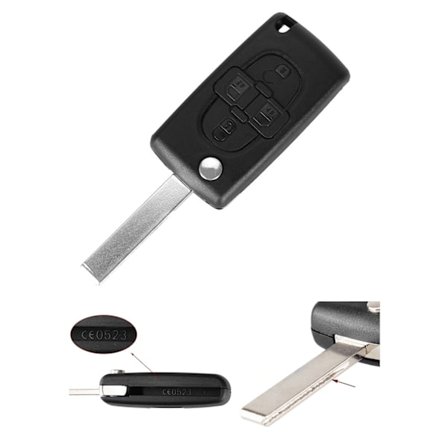 4-knappars CE0523 bilnyckelskal HU83 för PEUGEOT Citroen