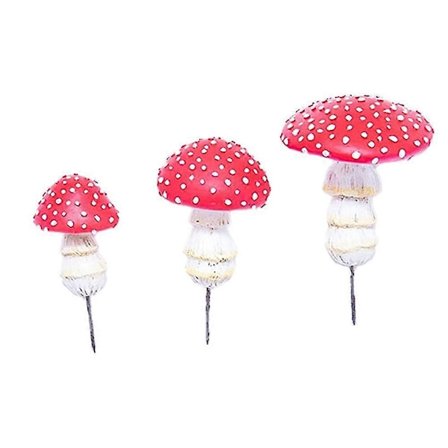 Pieni Hartsista Valmistettu Sienitalo, Pieni Valoisa Sienisetti Nukkekotiin - maisema Keijupuutarha B