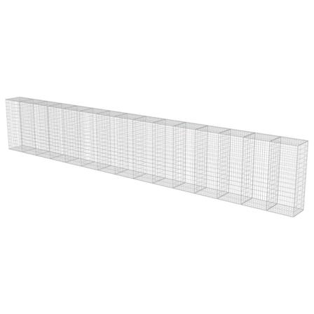 Vidaxl Gabionmur I Galvaniserat Stål 900x50x150 Cm Silver