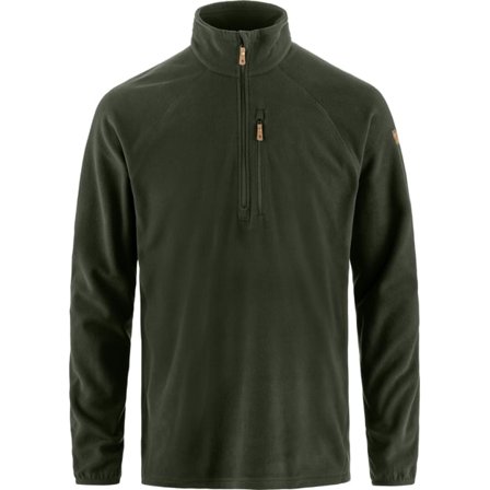 Fjällräven Men's Övik Lite Fleece Half Zip in Deep Forest | Size: Large, Polyester