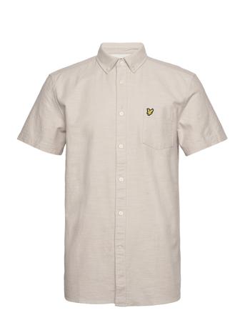Cotton Slub Short Sleeve Shirt Lyhythihainen Paita Beige Lyle & Scott