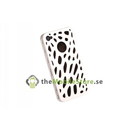 Perforated Baksideskal till iPhone 4S/4 (Perforate) (Vit)