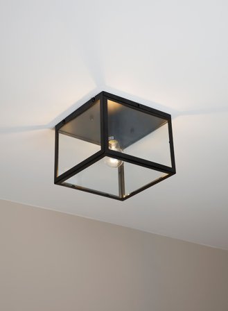 Dovre taklampe plafond 25x25 - sort/klar