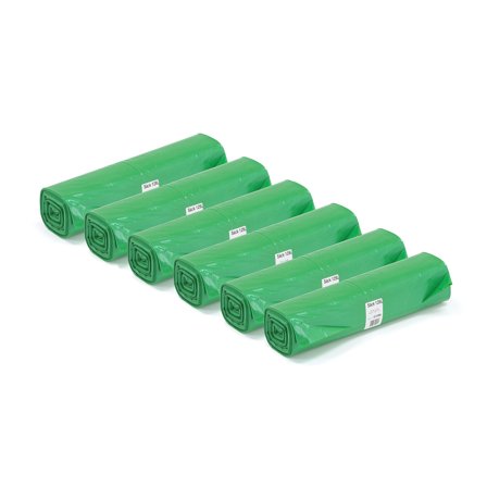 Abfallbeutel, 125 Liter, grün, 6 Rollen à 25 Stk.