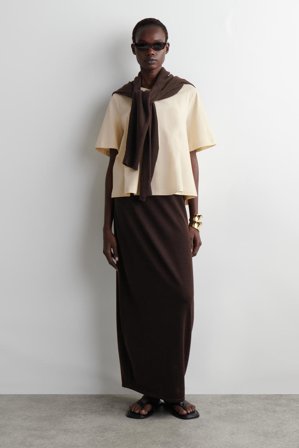 COS Women's Relaxed Trapeze T-Shirt in Yellow