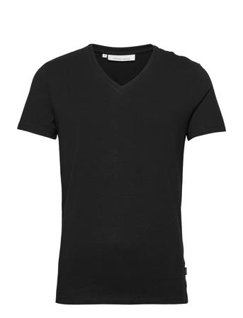 Lincoln V-Neck T-Shirt T-shirts Short-sleeved Svart Casual Friday