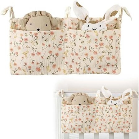 stk Baby Seng Hængende Opbevaringspose Børneværelse Organizer Hængende Ble Organizer 2 i 1 Baby Krybbe Organizer, til Opbevaring af Tøj, Bleer, 