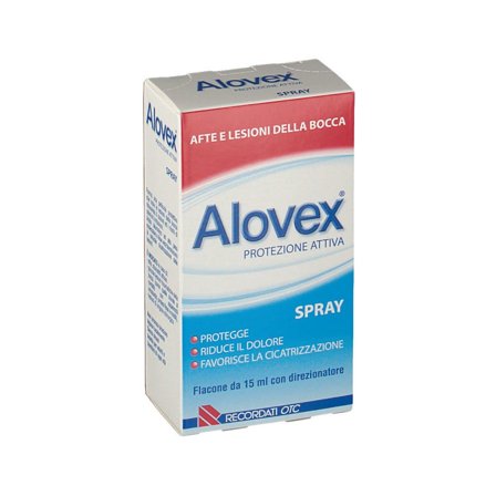 Alovex Protezione Attiva Spray 15ml Sollievo Rapido Aftas