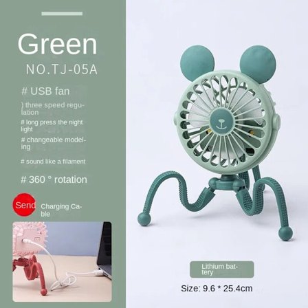 Barnvagnsfläkt Octopus Shape Tripod Clip Fläkt