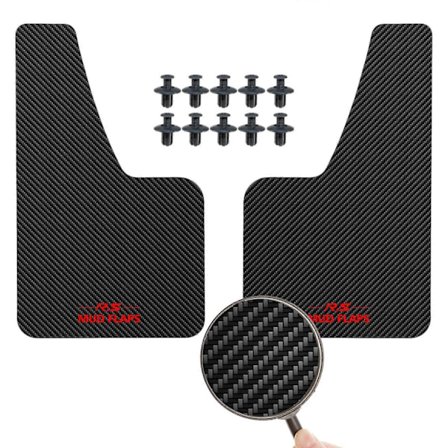 Set Bil Auto Stänkskydd Mud Flaps Kolfibereffekt Formgjutna Stänkskärmar Skärmskydd Fram Bak Tillbehör Van SUV RÖD Svart