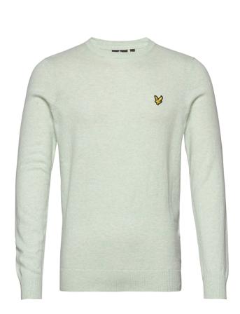 Cotton Merino Crew Jumper Strikkegenser M. Rund Krage Grønn Lyle & Scott