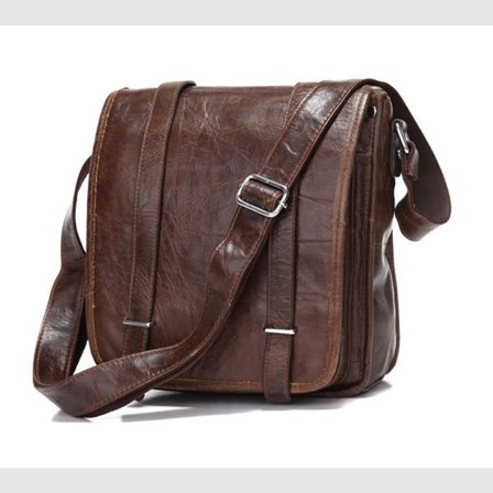 Mørkebrun Læder Skuldertaske til mænd - Lædertasker