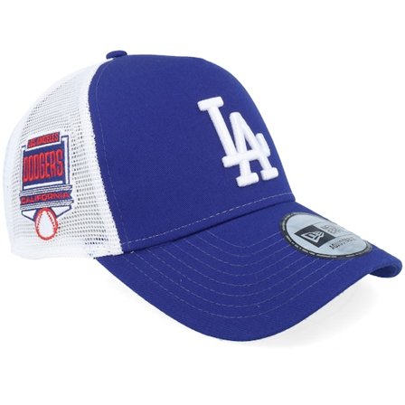 New Era - Los Angeles Dodgers Side Patch Royal/White A-frame Trucker Trucker Blue Cap - MLB @ Hatstore