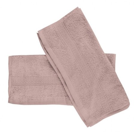 Set med 2 gästhanddukar i bomull 500 gr/m2 30x40 cm LAGUNE gammal rosa, av Soleil d'ocre