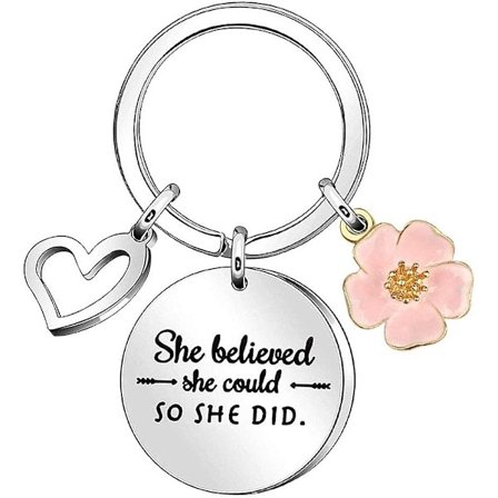 Inspirerende citat nøglering Hun tror, hun kan, så hun gjorde nøglering nøglering gaver til kvinder Pigers nøglering kæde til bedste venner, datter, 