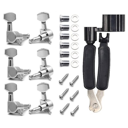 Tuning Pegs / Strenge Til / Tele / Akustisk Guitar 6l Sølv([HK])