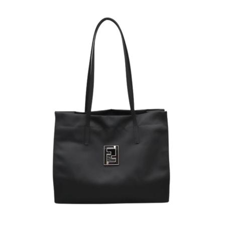 Fendi Vintage, Pre-owned Nylon Tote Zwart, Dames, Maat:ONE Size