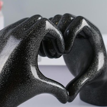 Hjerte Hender Skulptur Gull, Hjerte Gestus Statue, Hjemme Borddekor Hånd Hjerte Skilt Statue Valentinsdag Gave