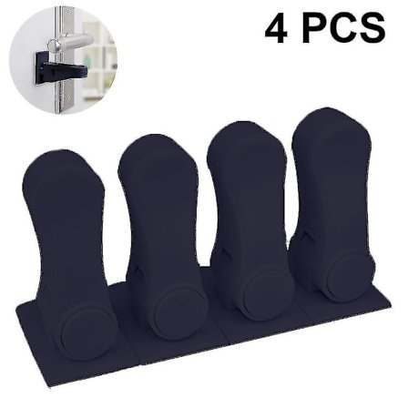 Oven Lukko Lapsille, Vauvan Kestävä Oven Lukko Estää Lapset Lemmikit 4kpl Musta