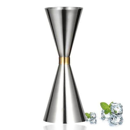 Valmis mittalasi sisäpuolisilla mitoilla, cocktail-mittakuppi baarimikon työhön