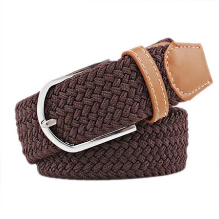 Canvas Skärp med Stretch Tyg Bälte W26-W36 Mörkbrun