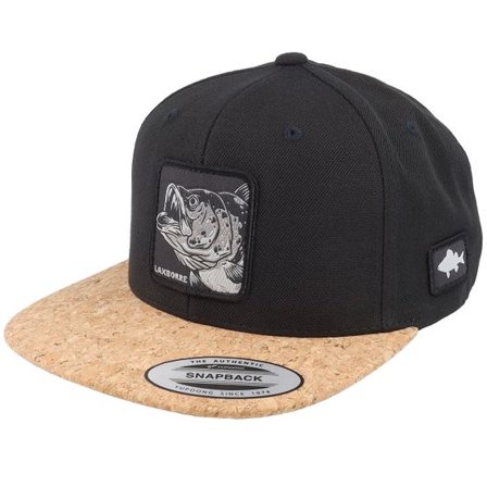 Skillfish - Svart snapback Keps - Laxborre Mono Black/Cork Snapback @ Hatstore