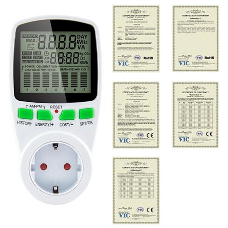Bluetooth Digital Wattmeter 220V AC Power Meter Electricity Consumption Energy Meter EU/US Plug Power Wattage Electricity Meter