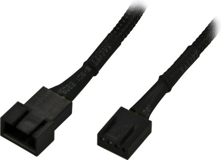 AKASA Forlengelseskabel for viftestrømforsyning - 4-pins PWM (hunn) til 4-pins PWM (hann) - 30 cm - svart