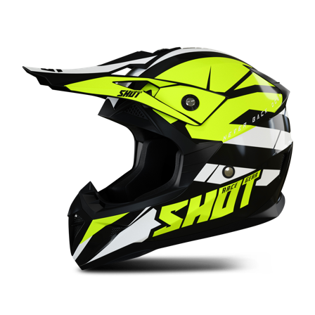 Casco Cross Shot Pulse Revenge Nero-Neon-Giallo M