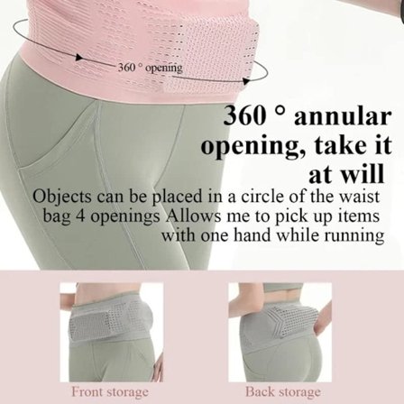 Andas Midjekedja Midjebälte Dold mal Midjeväska Dam Her Magväska port Löpning Mobilhållare Nycklar Pengar Hållare rosa