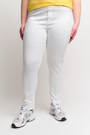Ciso - Sofia 7/8 Bukser - Hvid - Curvy Slim Fit / Elastik i Taljen