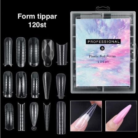 120st Nagelform För Polygel - Akrylnaglar - Nageltippar Transparent Nr - 13