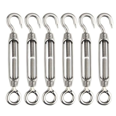 6 stk. Wire Tensioner M4 Rustfrit Stål Justerbar Spændeskruer Hoo