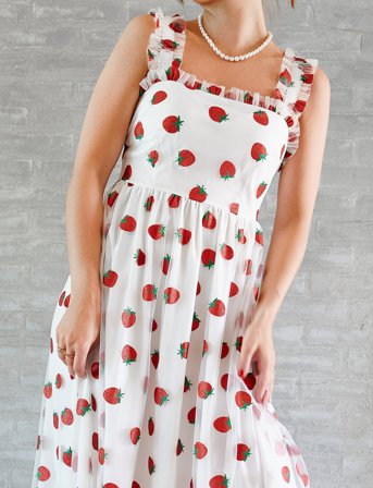 Noella Berry Long Dress - White - XS