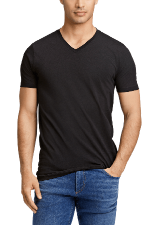 Lindbergh Mens Stretch V-Neck Tee Överdelar Herr Svart 3XL