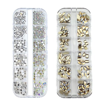 Kristall Rhinestones platta bak 3d stenar för nageldekoration hantverk