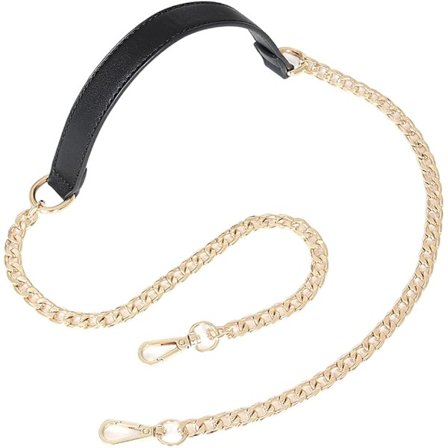 Taskekæde Udskiftningsremme 120cm Læderrem og Kæde Taskehåndtag Læderhåndtag til Taske til Crossbody Taske DIY Taskepung Taskehåndtag Gol