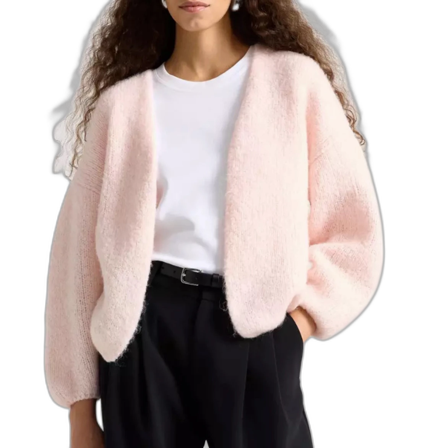 Ljusrosa stickad kofta från Lindex