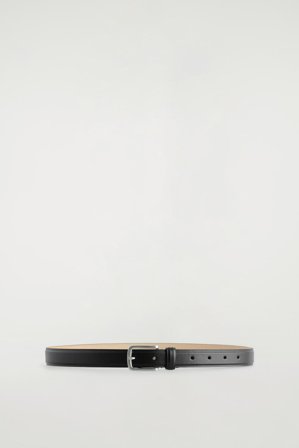 COS Men's Embossed Leather Belt in Black