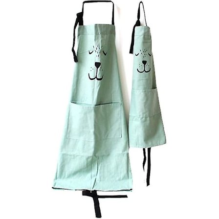 2-pakks Foreldre-Barn Forkle - Søt Forkle Med Lomme For Hennes Far Mor Datter, Multifunksjonell