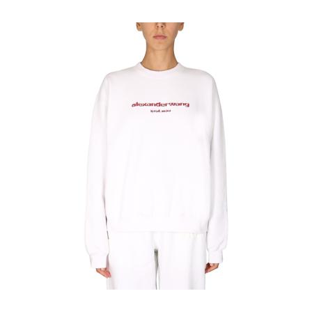 Alexander Wang Sweatshirt With Logo Print Hvid, Dame Sweatshirts