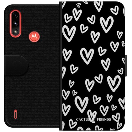 Yhteensopiva Lompakkokotelo Motorola Motorola Moto E7 Power Cactus and Friends - Handdrawn Love Chaos