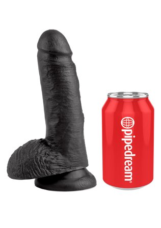 KING COCK 7 INCH W/ BALLS BLACK DILDO 18cm