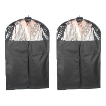 2 st 120x60cm Non-woven tyg Klädpåsar med Transparent Fönsterdesign Garderob Förvaring Dammskydd
