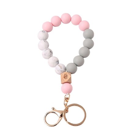 Silikoni avainrengasrannekoru naisille - ainutlaatuinen tyylikäs helmikoristeinen kielo